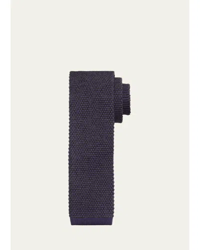 Brioni Men's Micro Motif Silk Tie In Purple