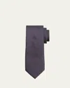 Brioni Men's Micro-neat Silk And Cotton Jacquard Tie In Brown