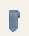 Brioni Men's Micro-paisley Jacquard Silk Tie In Blue