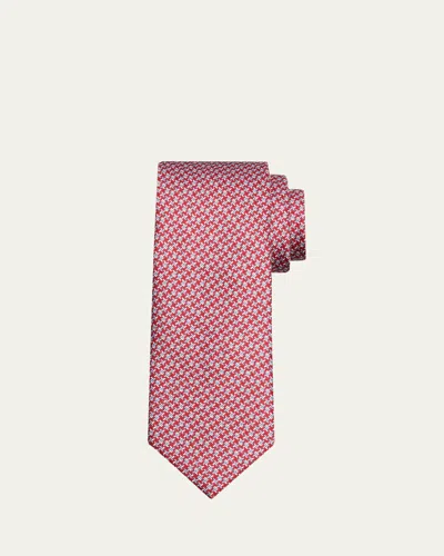 Brioni Men's Micro Print Silk Tie In Pink