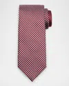 Brioni Men's Micro-triangle Silk Tie In Burgundy