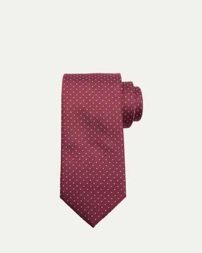 Brioni Men's Micro-polka Dot Silk Tie In Multi