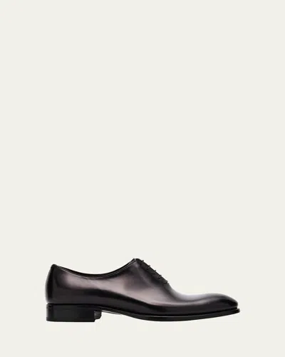 Brioni Men's Milano Leather Oxfords In Black