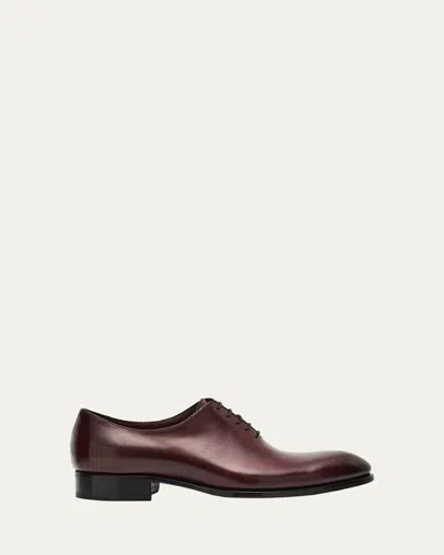 Brioni Men's Milano Leather Oxfords In Brown