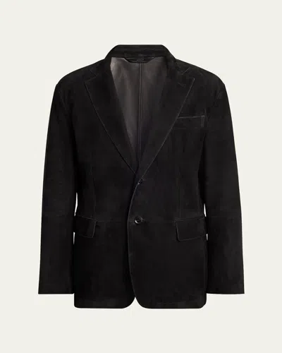 Brioni Men's Monti Suede Blazer In Black