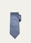 Brioni Men's Multicolor Silk Jacquard Tie In Mdnght Blu Blutt