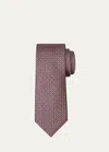 Brioni Men's Multicolor Silk Jacquard Tie In Mdnght Blu Orange