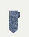 Brioni Men's Paisley Jacquard Silk Tie In Blue