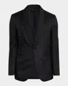 Brioni Men's Paisley Jacquard Single-breasted Blazer In Black