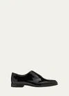 Brioni Men's Patent Lace-up Oxford Loafers In Black