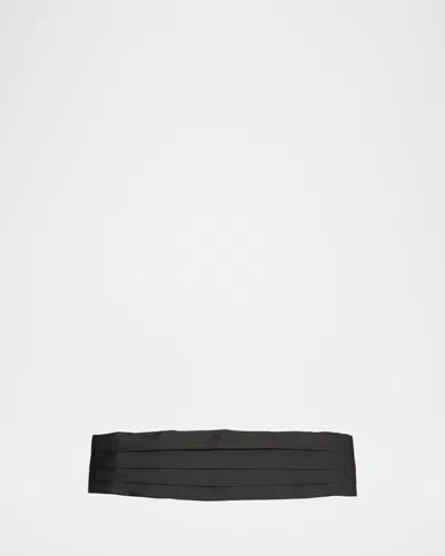 Brioni Silk Commuerbund In Black