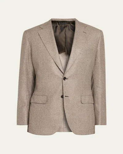 Brioni Men's Plume Wool Single-breasted Sport Coat In Gray