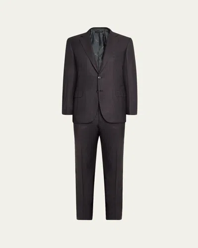 Brioni Men's Prince Of Wales Wool Classic Fit Two-piece Suit In Burgundy