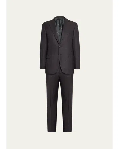 Brioni Men's Prince Of Wales Wool Classic Fit Two-piece Suit In Grypat