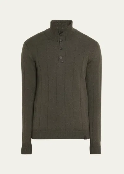 Brioni Mock-neck Cashmere Jumper In Green