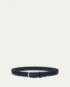 Brioni Men's Round-buckle Leather Belt