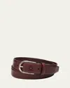 Brioni Men's Round-buckle Leather Belt