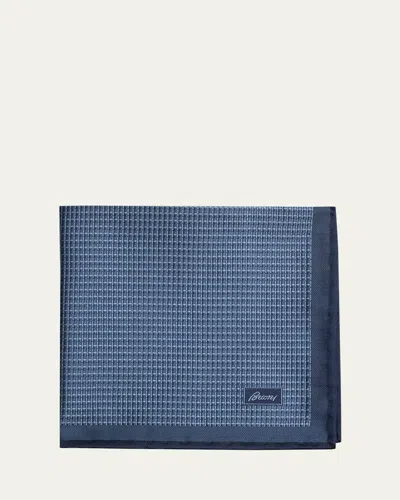 BRIONI MEN'S SCREEN-PRINT SILK POCKET SQUARE