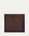 Brioni Men's Screen-print Silk Pocket Square In Burgundy