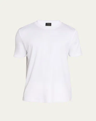 Brioni Men's Sea Island Cotton Crewneck T-shirt In White