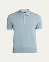 Brioni Men's Sea Island Polo Shirt In Blue