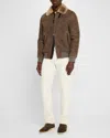 Brioni Suede Jacket In Teak