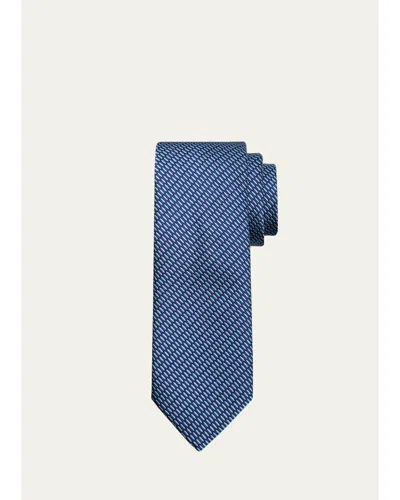 Brioni Men's Silk And Cotton Micro Jacquard Tie In Multi