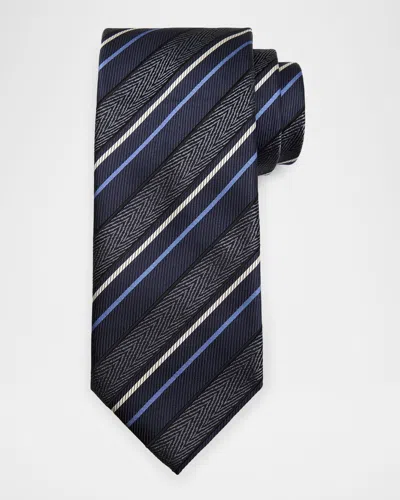 Brioni Men's Silk And Cotton Regimental Stripe Tie