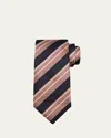 Brioni Men's Silk And Cotton Regimental Stripe Tie In Multi
