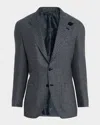 Brioni Men's Silk And Wool Mix Houndstooth Sport Coat In Blue