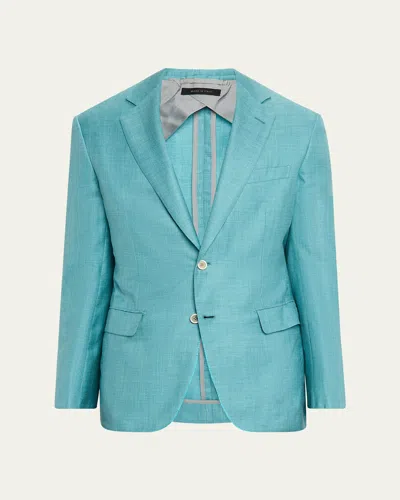 Brioni Men's Silk, Cashmere And Linen Sport Coat In Turquoise