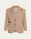 Brioni Men's Silk Leather-trim Travel Jacket In Cloud