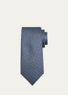 Brioni Men's Silk Micro-geometric Tie In Flannel