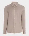Brioni Men's Silk Pique Sport Shirt In Sand