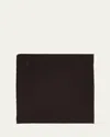 Brioni Men's Silk Poplin Embroidered Monogram Pocket Square In Brown