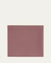 Brioni Men's Silk Poplin Embroidered Monogram Pocket Square In Pink