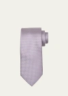 Brioni Men's Silk Tonal Chevron Tie In Lilacwhit