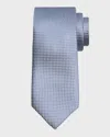 Brioni Men's Silk Tonal Chevron Tie In Gray