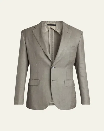 Brioni Men's Silk Twill Single-breasted Sport Coat In Gray
