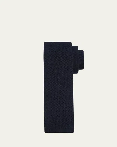 Brioni Men's Solid Cashmere Knitted Tie In Blue