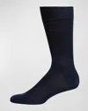 Brioni Men's Solid Crew Socks In Blue