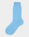 Brioni Men's Solid Crew Socks In Green
