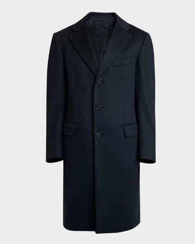 Brioni Men's Solid Wool Topcoat In Multi