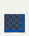 Brioni Men's Square Medallion Silk Pocket Square In Multi