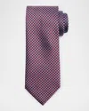 Brioni Men's Staggered Box Silk Tie In Bordeaux