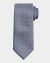 Brioni Men's Staggered Box Silk Tie In Blue