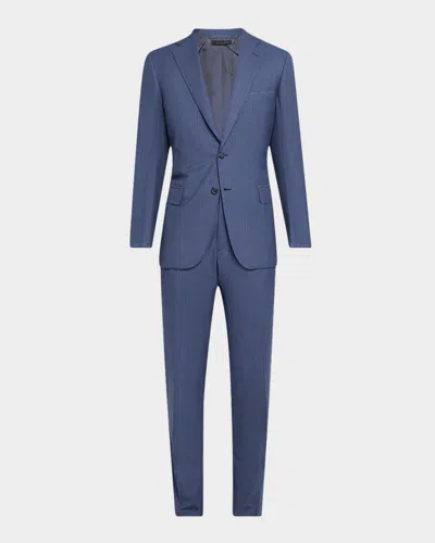 Brioni Men's Stripe Modern Fit Two-piece Suit In Blue
