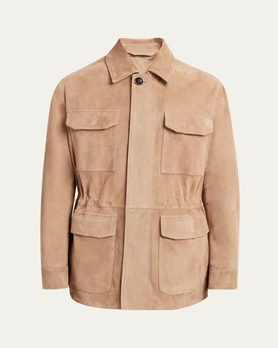 BRIONI MEN'S SUEDE FIELD JACKET