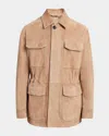 Brioni Men's Suede Field Jacket In Sand