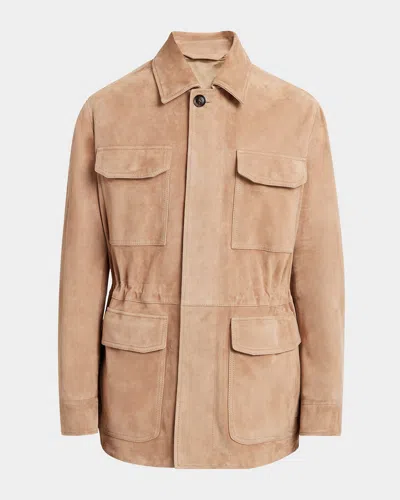 BRIONI MEN'S SUEDE FIELD JACKET